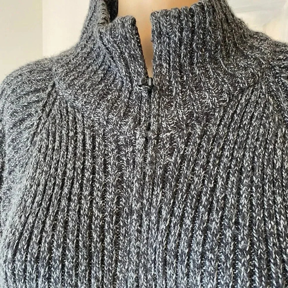 Knit Cardigan Sweater Dress Gray Whimsigoth Full Zip Side Belt Accent Lady M-L - Picture 5 of 10